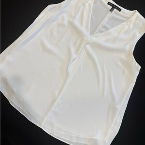 White House Black Market V-Neck White Blouse